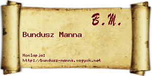 Bundusz Manna névjegykártya